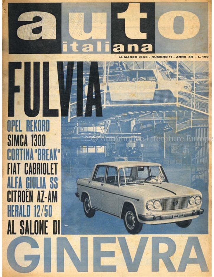 1963 AUTO ITALIANA MAGAZINE 11 ITALIAANS, Boeken, Auto's | Folders en Tijdschriften