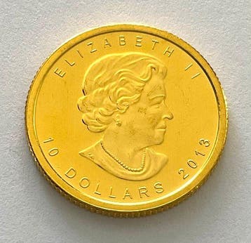 Canada. 10 Dollars 2013 - Maple Leaf - 1/4 oz Gold, Postzegels en Munten