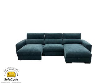 Hoekzetel blauw in stof met slaapfunctie, hoek R – overstock, Verzenden, Nieuw