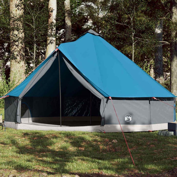 vidaXL Tipitent voor gezin 12-persoons waterdicht blauw, Caravans en Kamperen, Tenten, Nieuw, Verzenden