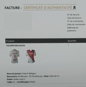 AS Monaco - Franse Ligue 1 - Folarin Balogun Match Worn