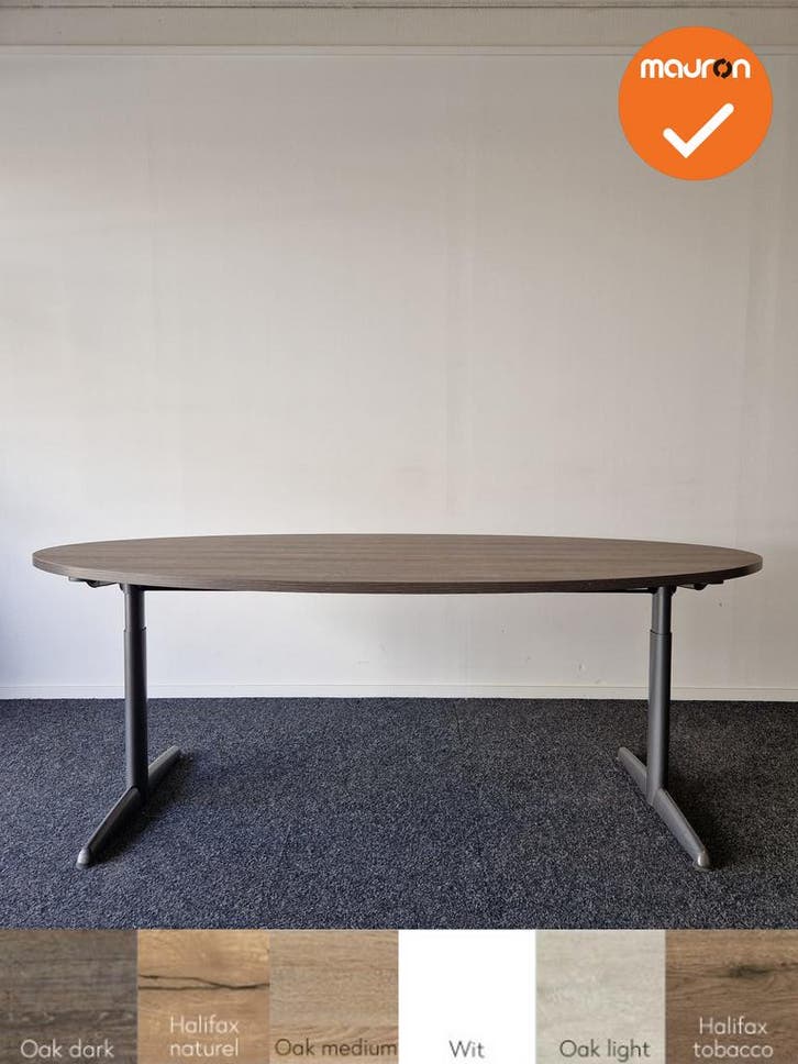 Ahrend 500 vergadertafel - 200x120cm - Ovaal - Antraciet ond, Articles professionnels, Aménagement de Bureau & Magasin | Mobilier de bureau & Aménagement