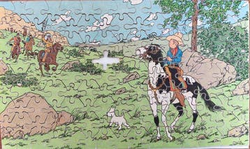 Tintin - Puzzle en bois - Tintin en Amérique ,les indiens -