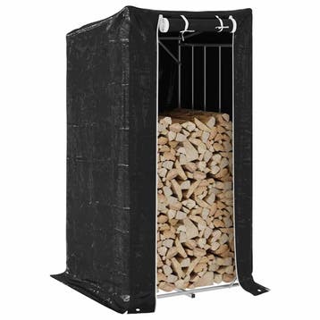 vidaXL Haardhoutrek met regenhoes 100x100x200 cm, Verzenden