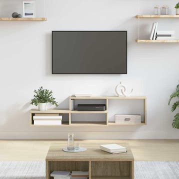 vidaXL Wand TV Stand 120 x 25 x 28,5 cm Bewerkt hout, Verzenden, Nieuw