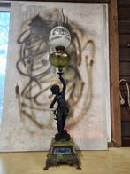 Olielamp - Brons, Marmer, Spelter, Kristal, Glas...