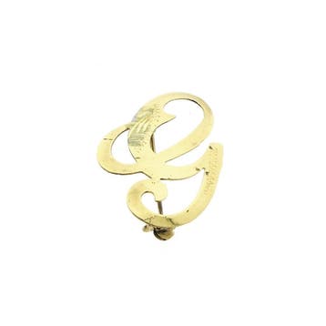 Gouden letter broche; letter G, Handtassen en Accessoires, Broches, Ophalen of Verzenden, Gebruikt, Goud, Goud