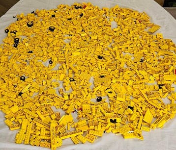Lego Onderdelen - Lego onderdelen geel, 2200 onderdelen, Nieuw