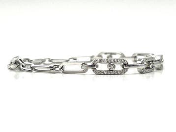 Messika - Armband - RIVIERE MOVE LINK - 18 karaat Witgoud -, Nieuw