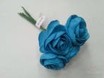 Camelia Ranonkel Blauw Neon Foambloem bundel 5 stuks, Nieuw
