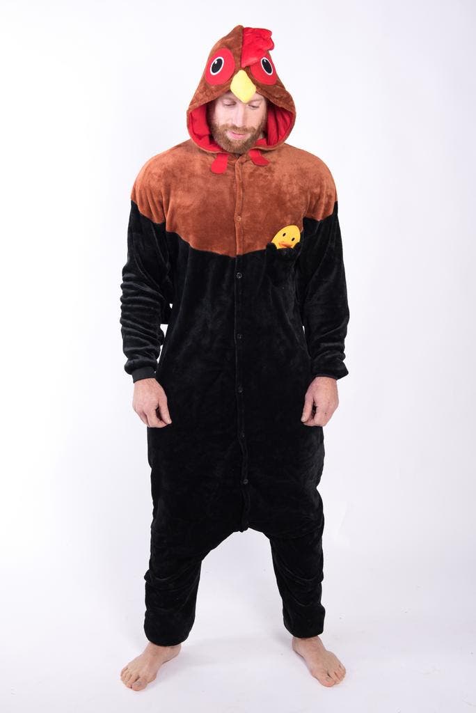 Onesie Haan Pak L-XL Hanenpak Kostuum Bruin Zwart Ei Kip Kip, Kleding | Heren, Carnavalskleding en Feestkleding, Nieuw, Ophalen of Verzenden