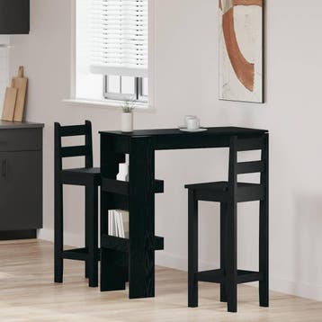 vidaXL Muur Bar Tafel Zwart Eiken 102 x 45 x 103,5 cm, Verzenden