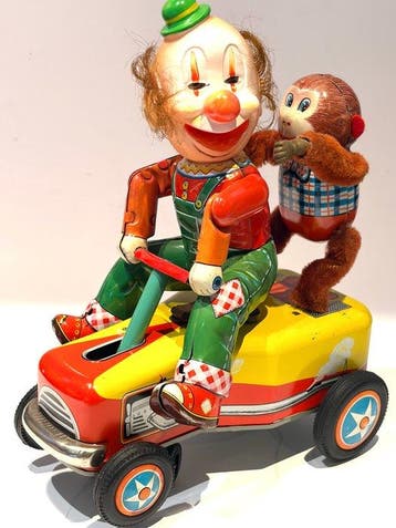 Modern speelgoed - Blikken speelgoed - Scooter Clown With