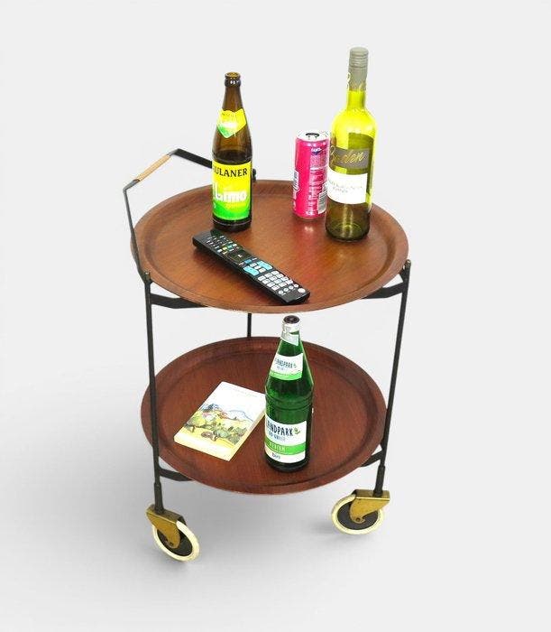 Serveerwagen - Teak - Serveerswagen Denemarken, Antiquités & Art, Art | Objets design