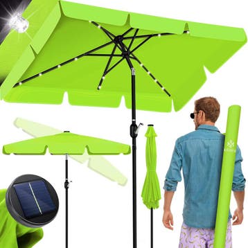 Stokparasol - Parasol - 125x205 cm - Tuinparasol - LED - Gro, Verzenden, Nieuw