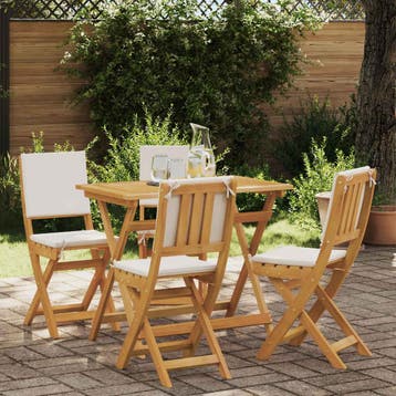 vidaXL Bistrostoelen voor buiten 4 st Crèmewit Massief, Tuin en Terras, Tuinstoelen, Verzenden, Nieuw