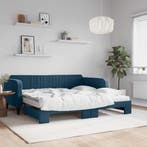 vidaXL Slaapbank onderschuifbed en matrassen 100x200 cm, Verzenden, Nieuw