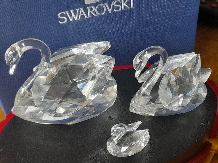 Swarovski - Beeldje - Zwanen groot ,middel en het, Antiek en Kunst, Curiosa en Brocante