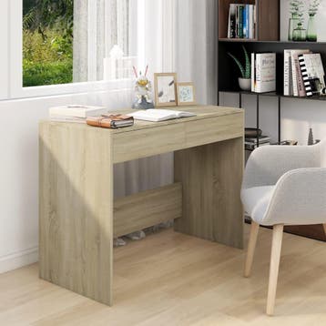 vidaXL Bureau 101x50x76,5 cm bewerkt hout sonoma, Huis en Inrichting, Verzenden, Nieuw