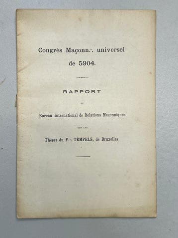 Bureau International de Relations Maçonniques. - Congrès