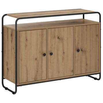 vidaXL Dressoir Artisanaal eiken 102 x 35 x 75 cm Bewerkt, Verzenden