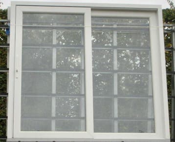 pvc schuifraam , schuifdeur , pui 238 x 219 wit /antraciet, Doe-het-zelf en Bouw, Kunststof, 225 cm of meer, Ophalen of Verzenden