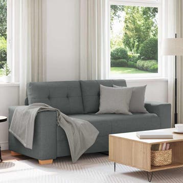 vidaXL Loveseat bank / zetel 180x77x82 cm stof donkergrijs, Verzenden, Nieuw