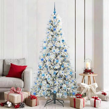 vidaXL Kunstmatige Hinged Kerstboom met 300 LED Wit 210 cm, Verzenden, Nieuw
