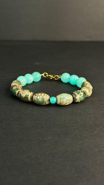 Rara bracelet artisanal - Inspiration tibétaine - Perles DZI