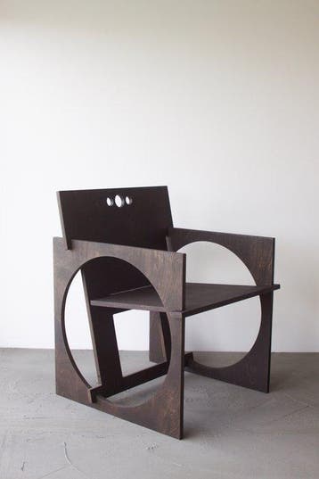 Edoardo Lietti Studio - Fauteuil - Sedia Tonda - Noir - Bois