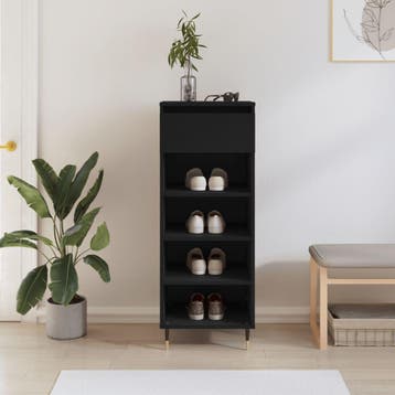 vidaXL Schoenenkast 40x36x105 cm bewerkt hout zwart, Verzenden