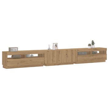 vidaXL Tv-meubel met LED 300x35x40 cm bewerkt hout, Verzenden, Nieuw