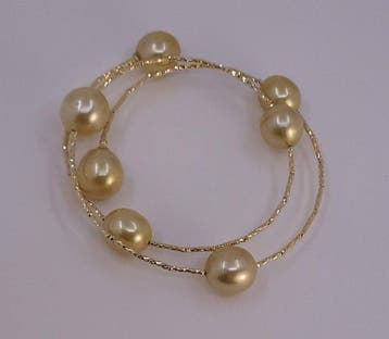 Armband - 18 karaat Geel goud, Diep gouden Zuidzee parels, Handtassen en Accessoires, Nieuw