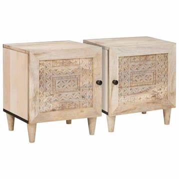 vidaXL Nachtkastje 2 st Wit 80 x 50 x 40 cm Bewerkt hout, Verzenden, Nieuw