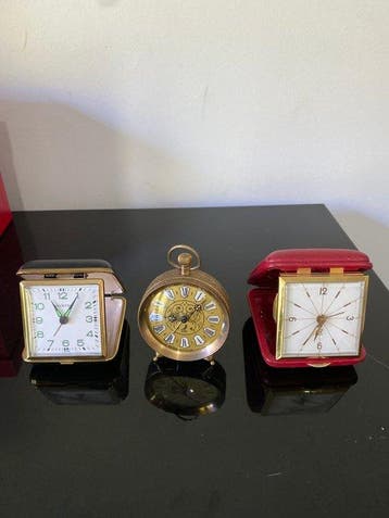 Horloge de bureau (3) - Jaz, Vedette - Bronze - 1960-1970