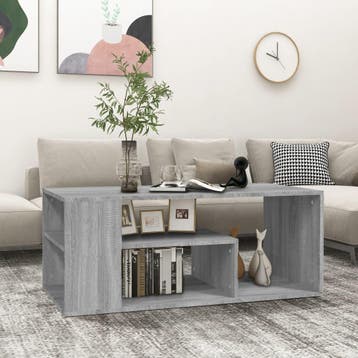 vidaXL Salontafel 100x50x40 cm bewerkt hout grijs sonoma, Huis en Inrichting, Verzenden, Nieuw