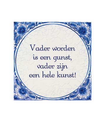 Delfts Blauw Tegel Vader Worden 14,5cm, Verzenden