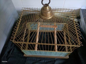 Antiek Vogelkooi - Messing - Vintage vogelkooi