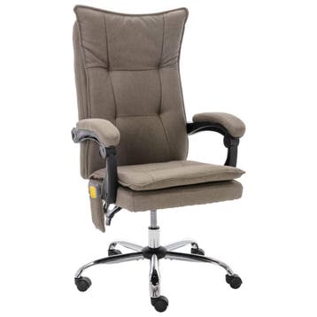 vidaXL Kantoormassagestoel stof taupe, Verzenden, Nieuw