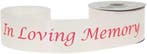 Poly satijn lint in loving memory white herdenking 2 inch, Huis en Inrichting, Nieuw