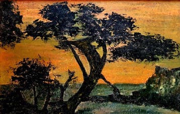 École française (XX), Signé Adrien Faveau - La Côte, Antiquités & Art