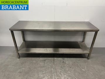 Table de travail en acier inoxydable avec piètement, 200 x, Verzenden