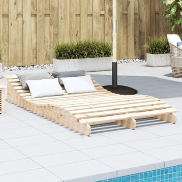 vidaXL Ligbed 205x110x31,5 cm massief grenenhout, Verzenden