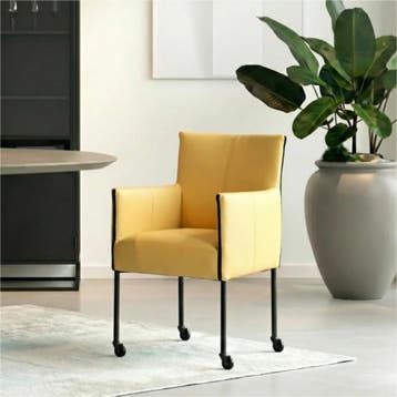 Set van 6 Leren eetkamerstoelen More - Toledo Dessert, Ophalen of Verzenden