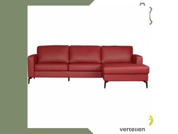 Leren hoekbank Match - 2.5-zits arm links + Longchair arm, Antiek en Kunst, Ophalen of Verzenden