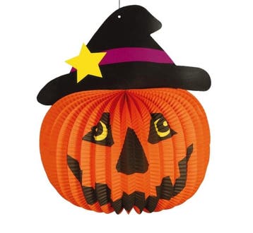 Halloween Pompoen Lampion 28cm, Verzenden, Nieuw