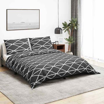 vidaXL Dekbedovertrekset 200x200 cm katoen donkergrijs en, Verzenden, Nieuw