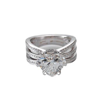 Ring - 14 karaat Witgoud - 4.26ct. tw. Diamant (Lab-grown) -, Nieuw