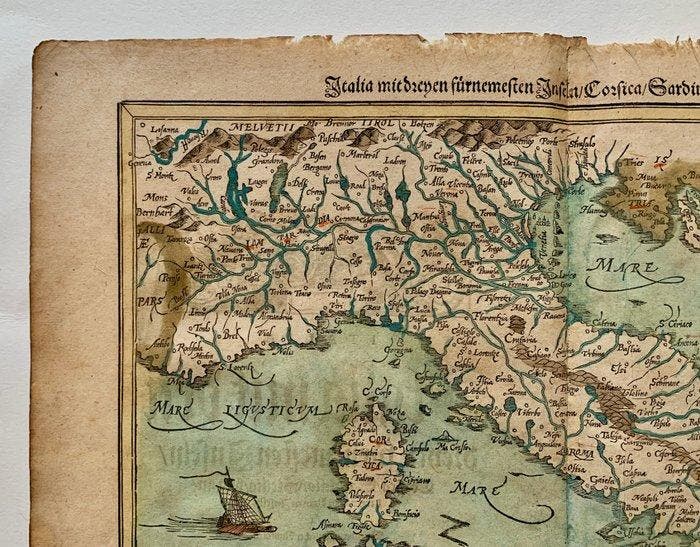 Italië - Italië; Sebastian Münster - Italia mit dreyen, Boeken, Atlassen en Landkaarten
