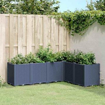 vidaXL Plantenbak 160x120x53 cm polypropeen blauwgrijs, Verzenden, Nieuw